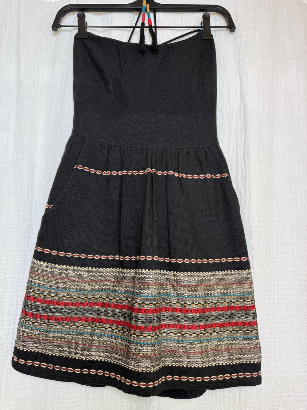 Billabong Black S Embroidered Boho Mini Sun Dress - Size 8